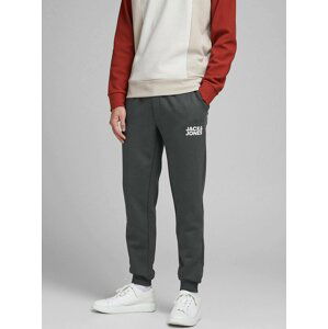 Tmavošedé tepláky s nápisom Jack & Jones Gordon