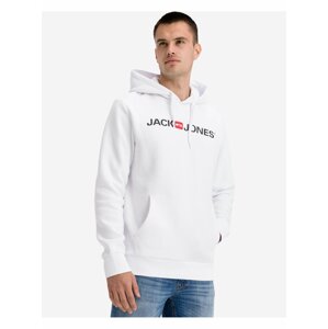 Mikiny s kapucou pre mužov Jack & Jones - biela