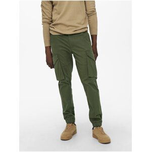 Voľnočasové nohavice pre mužov ONLY & SONS - zelená
