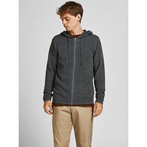 Tmavošedá basic mikina s kapucou Jack & Jones Hill Knit