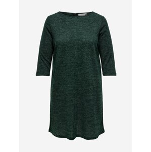 Tmavozelené svetrové šaty s 3/4 rukávom ONLY CARMAKOMA Martha