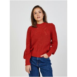Červený rebrovaný sveter Jacqueline de Yong Pretty