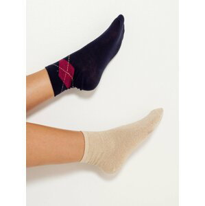 Ponožky pre ženy CAMAIEU - tmavomodrá, krémová