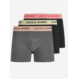 Boxerky pre mužov Jack & Jones - čierna, sivá