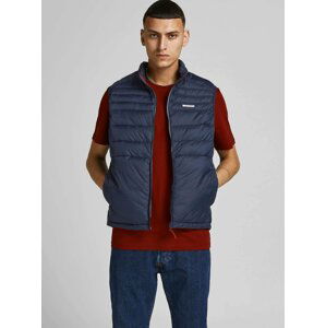 Tmavomodrá prešívaná vesta Jack & Jones Ace