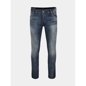 Modré slim fit rifle s potrhaným efektom Jack & Jones Glenn