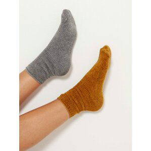 Ponožky pre ženy CAMAIEU - sivá, horčicová