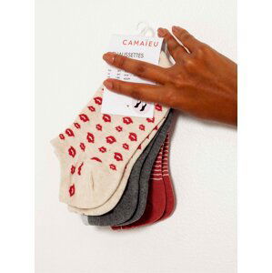 Ponožky pre ženy CAMAIEU - ružová, sivá, červená