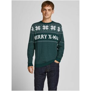 Tmavozelený vianočný sveter Jack & Jones Jolly