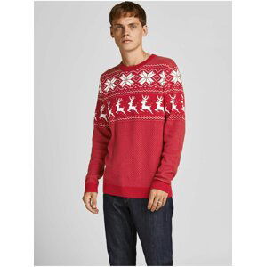 Červený vianočný sveter Jack & Jones Jolly