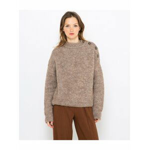 Hnedý vlnený sveter z alpaky CAMAIEU