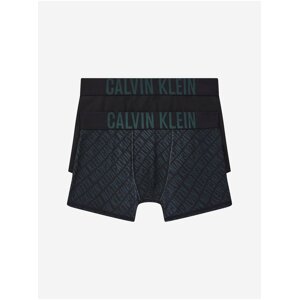 Sada dvoch chlapčenských boxeriek v čiernej a tmavozelené farbe Calvin Klein