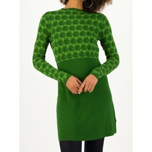 Zelené dámske vzorované úpletové šaty Blutsgeschwister Knit green apple