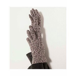 Šedé vlnené rukavice so zvieracím vzorom CAMAIEU