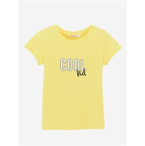 Žlté dievčenské tričko s potlačou CAMAIEU