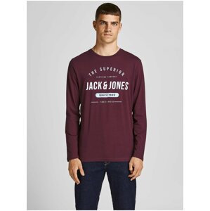 Tričká s dlhým rukávom pre mužov Jack & Jones - červená