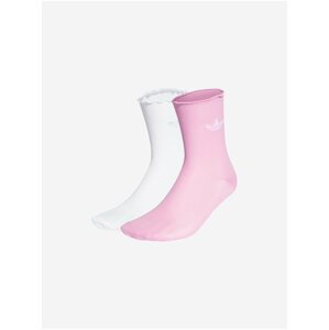 Ponožky pre ženy adidas Originals - ružová, biela