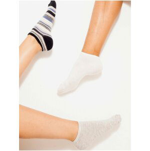 Ponožky pre ženy CAMAIEU - biela, svetlosivá, čierna