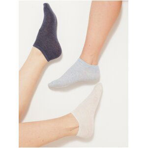 Ponožky pre ženy CAMAIEU - tmavomodrá, svetlosivá, krémová