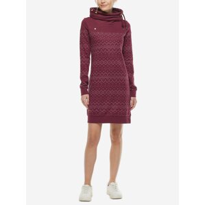 Vínové dámske vzorované mikinové šaty Ragwear Chloe Dress