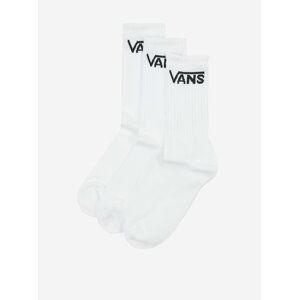 Sada troch párov unisex ponožiek v bielej farbe VANS Classic Crew