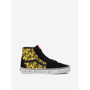 Žlto-čierne unisex semišové členkové topánky VANS SK8-Hi