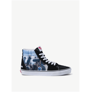 Čierne unisex členkové tenisky s potlačou VANS SK8-Hi