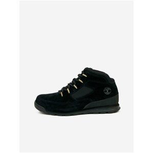 Čierne pánske kožené členkové topánky Timberland Euro Rock Heritage L/F Basic