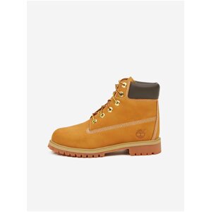 Žlté dievčenské členkové kožené topánky Timberland 6 In Premium WP Boot