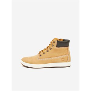 Svetlohnedé chlapčenské členkové kožené topánky Timberland Davis Square 6 Inch