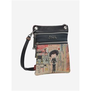 Modro-béžová dámska malá crossbody kabelka Anekke City Art