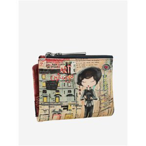 Béžová dámska vzorovaná malá peňaženka Anekke City Art