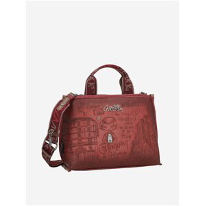 Červená dámska vzorovaná malá kabelka s ozdobnými detailmi Anekke City