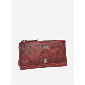 Červená dámska vzorovaná malá peňaženka s ozdobnými detailmi Anekke City