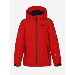 Červená chlapčenská zimná bunda s kapucou LOAP