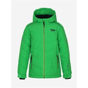 Zelená chlapčenská zimná bunda s kapucou LOAP