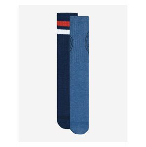 Sada dvoch párov pánskych ponožiek v modrej farbe Converse