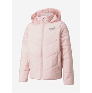 Svetloružová dievčenská prešívaná bunda Puma Ess Padded HD Jacket G