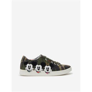 Kaki dámske tenisky Desigual Cosmic Mickey