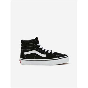 Bielo-čierne chlapčenské semišové členkové topánky VANS SK8-Hi