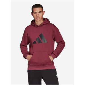 Vínová pánska mikina s kapucou adidas Performance M FI WTR Hoodie