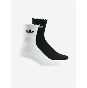 Sada pánskych ponožiek v bielej a čiernej farbe adidas Originals Ruffle CRW 2PP