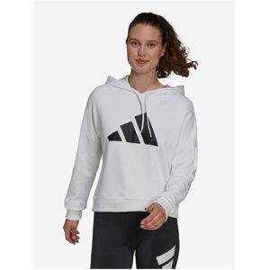 Biela dámska mikina s potlačou adidas Performance W FI 3B Hoodie