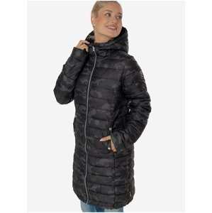 Čierny dámsky maskáčový zimný kabát s kapucou SAM 73