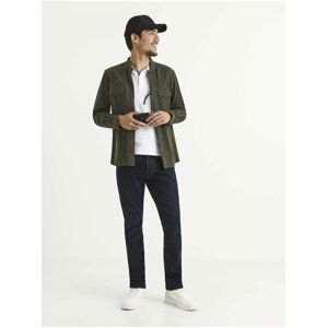 Tmavomodré pánske slim fit rifle Celio Nobody15