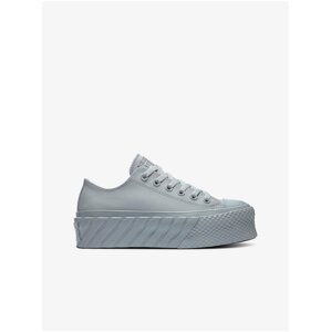 Svetlošedé unisex tenisky na platforme Converse Chuck Taylor All Star Extra High Utility Platform