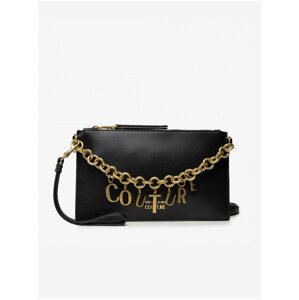 Čierna dámska malá crossbody kabelka s ozdobnou retiazkou v zlatej farbe Versace Jeans Couture Charms