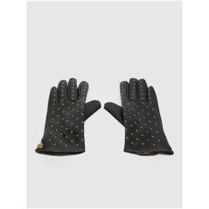 Čierne dámske vzorované koženkové rukavice Liu Jo