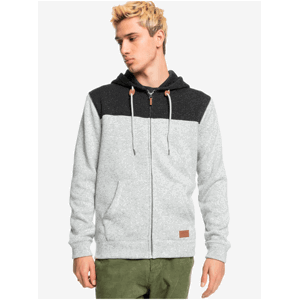 Černo-šedá pánská mikina na zip Quiksilver Keller Block Zip