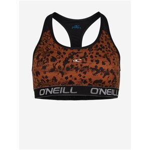 Čierno-hnedá dámska vzorovaná športová podprsenka O'Neill Active Sport